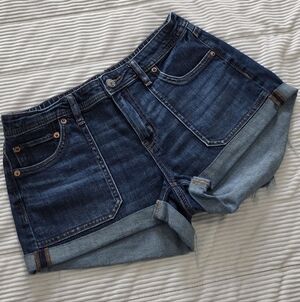 American Eagle Outfitters Womens Eaay Shortie Rolled Cuff Denim Shorts